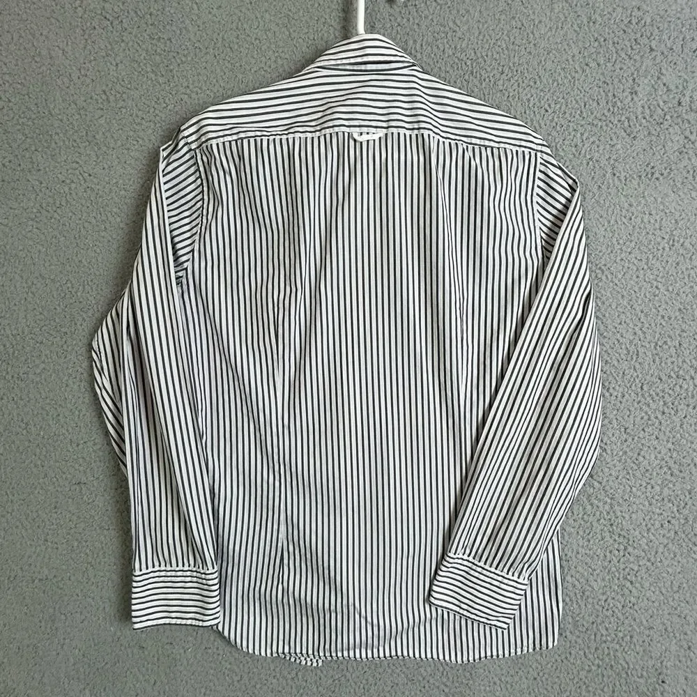 Hugo Boss Mens black and white Men's Striped Dress Shirt - size M